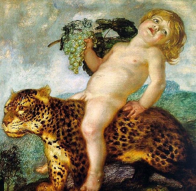 Franz von Stuck Boy Bacchus Riding on a Panther Norge oil painting art